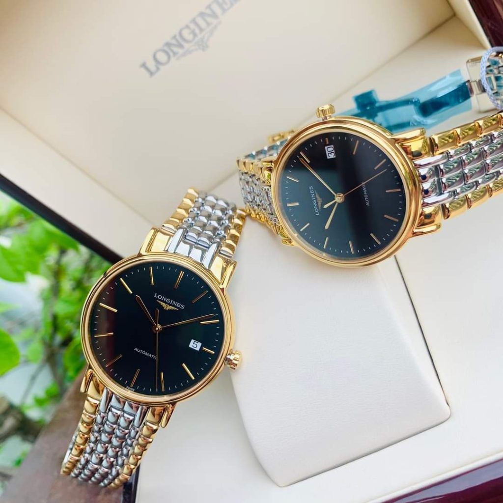 Longines Presence Black-Gold  Nữ: L4.821.2.52.7  Nam: L4.921.2.52.7